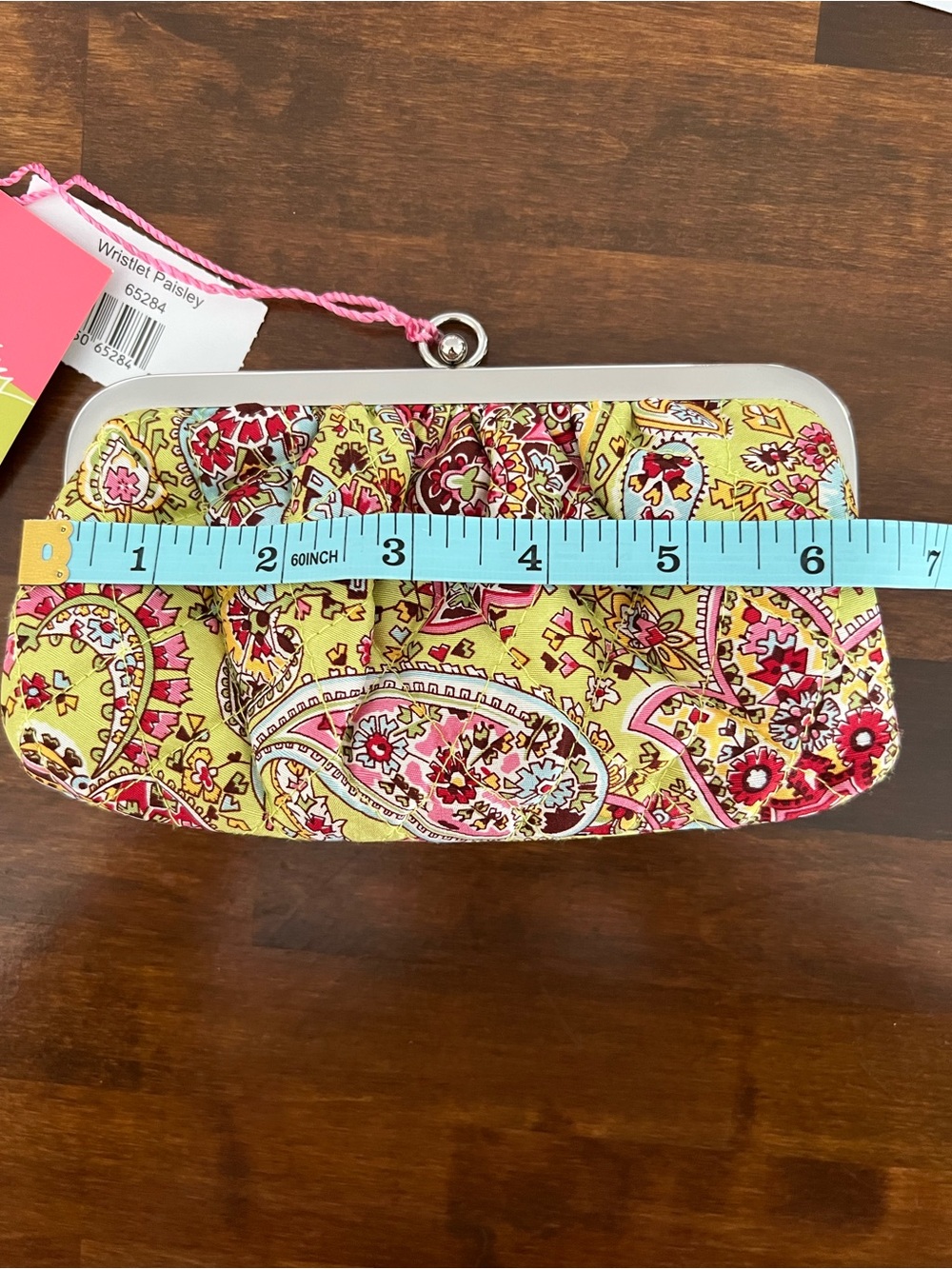 Vera Bradley Pistachio Paisley Silk Wristlet - Picture 3 of 8